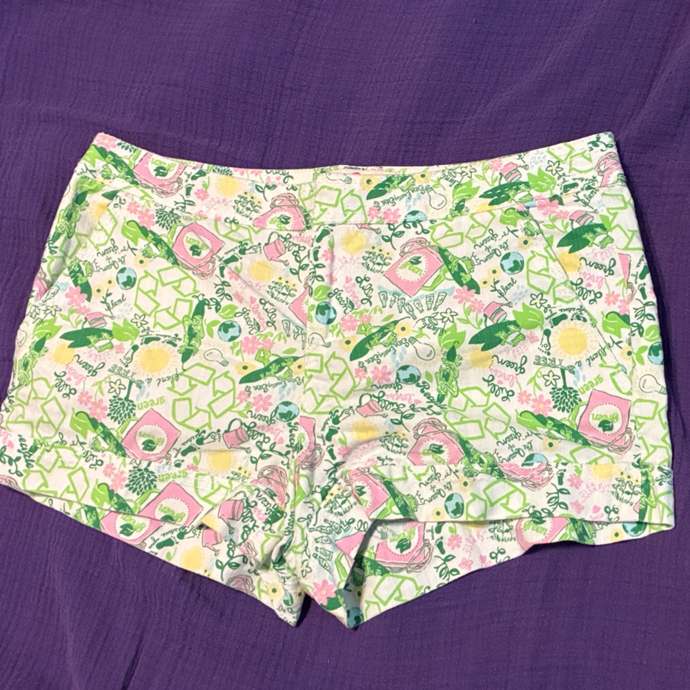 Holy Grail Lilly Pulitzer Walsh shorts Queen of Green Earth Day recycling